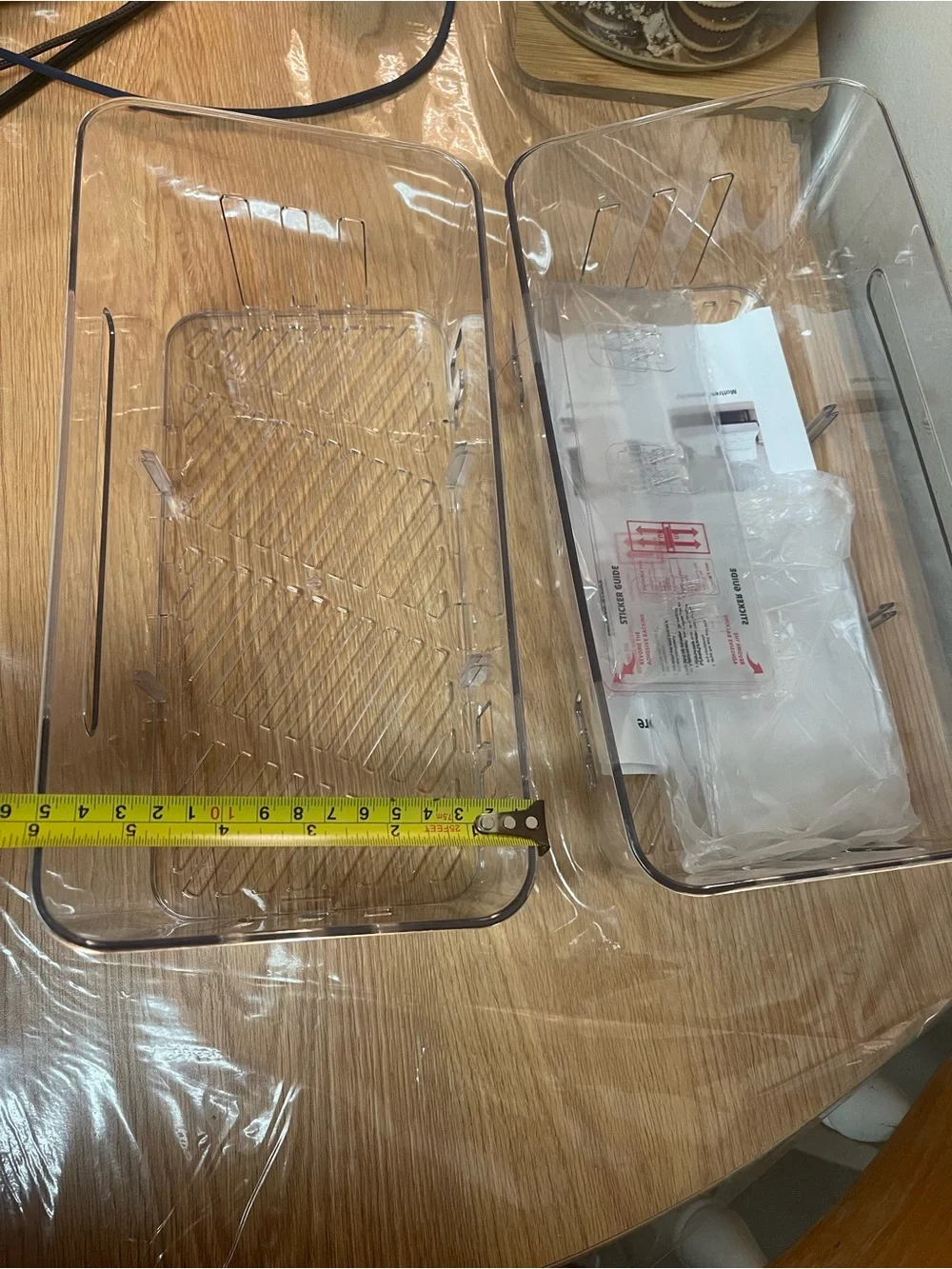 Clear Plastic Pantry Organizer Bin with Dividers - Transparent